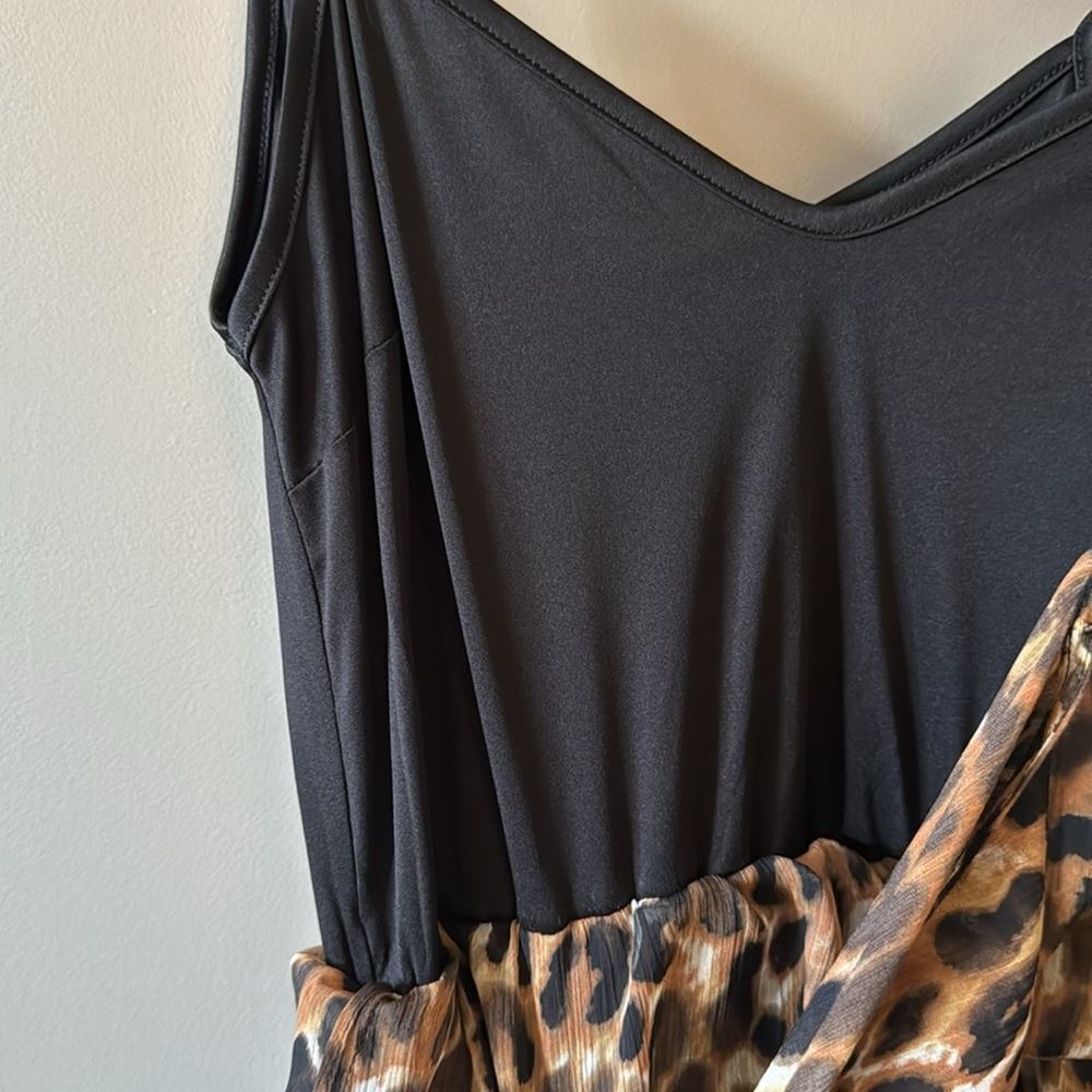 Express Sheer Lined Leopard Print Mini Dress Size… - image 8